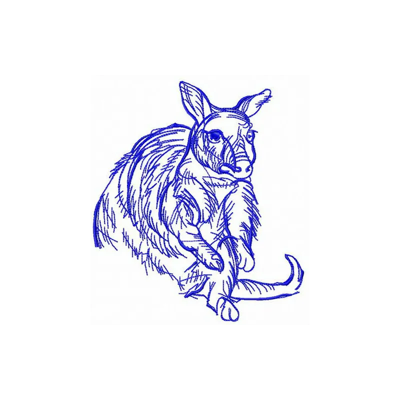Australian kangaroo embroidery design showcasing detailed stitching for animal-themed projects.