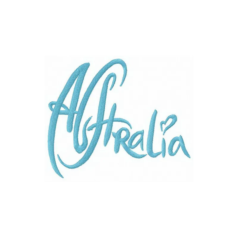 Australia embroidery design featuring iconic motifs, perfect for stitching on travel-themed apparel and accessories.