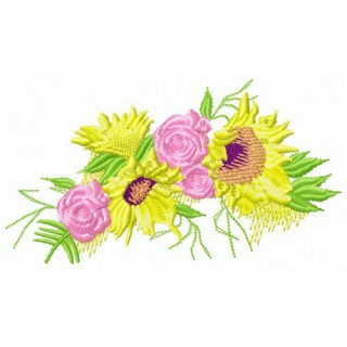 Summer wreath embroidery design - Embroidery Design