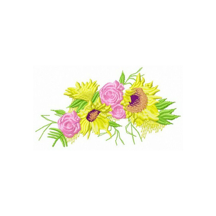 Summer wreath embroidery design - Embroidery Design