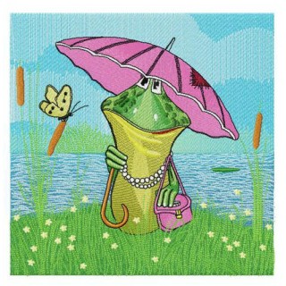 Mrs Frog embroidery design - Embroidery Design