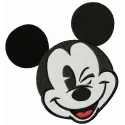 Mickey winks embroidery design featuring a playful Mickey Mouse motif, perfect for various stitching projects.