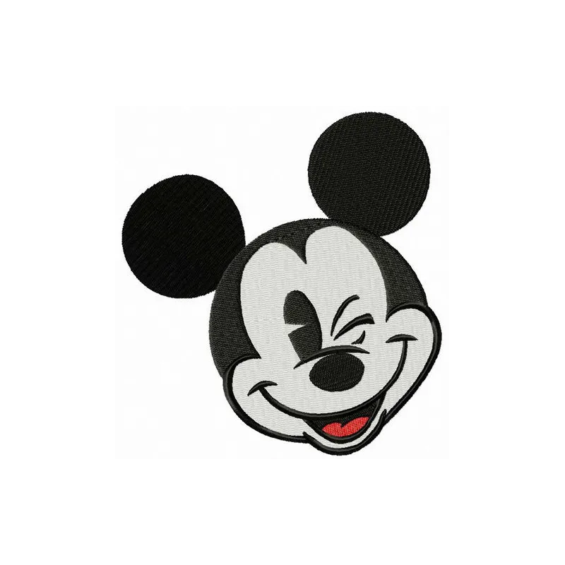 Mickey winks embroidery design featuring a playful Mickey Mouse motif, perfect for various stitching projects.