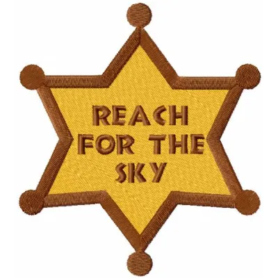 Preview of the 'Reach for the Sky' embroidery design featuring playful motifs inspired by Toy Story.
