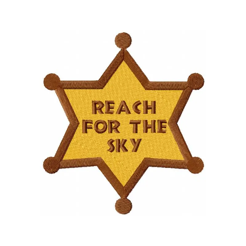 Preview of the 'Reach for the Sky' embroidery design featuring playful motifs inspired by Toy Story.