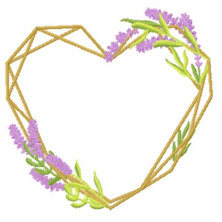 Lavender Heart embroidery design - Embroidery Design