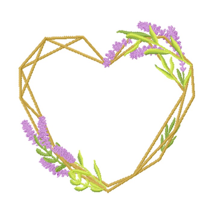 Lavender Heart embroidery design - Embroidery Design