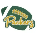 Preview of the Packers fan logo embroidery design, perfect for stitching on caps or hoodies for football enthusiasts.
