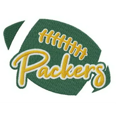 Preview of the Packers fan logo embroidery design, perfect for stitching on caps or hoodies for football enthusiasts.