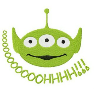 Little Green Man oooohhh embroidery design - Embroidery Design