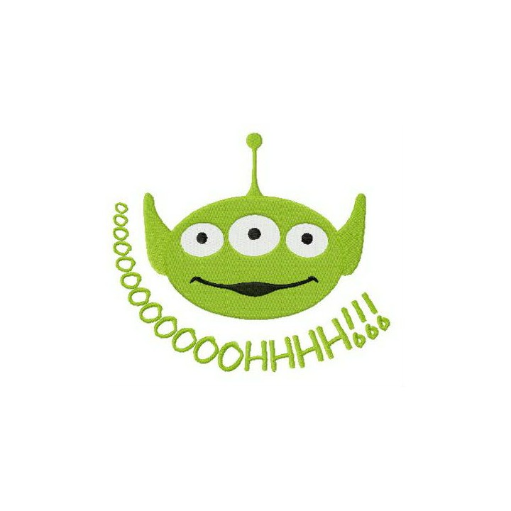 Little Green Man oooohhh embroidery design - Embroidery Design