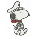 Snoopy the captain embroidery design showcasing the beloved character in a charming nautical theme.