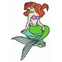 Ariel on the rock embroidery design featuring the Little Mermaid in a whimsical underwater scene.
