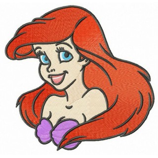 Young Ariel embroidery design - Embroidery Design