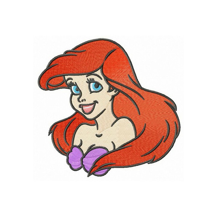 Young Ariel embroidery design - Embroidery Design