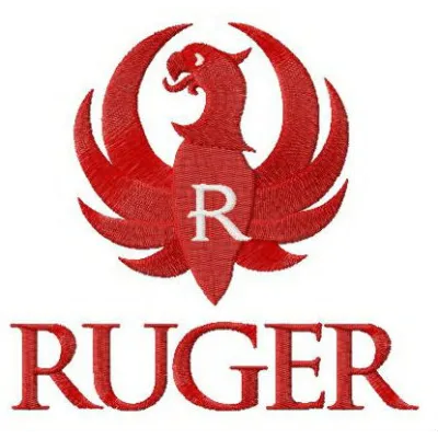 Ruger logo embroidery design preview showcasing intricate stitching patterns for hobbyists and crafters.