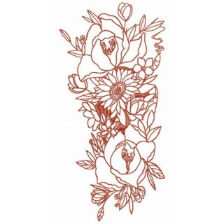 Exotic bouquet embroidery design - Embroidery Design