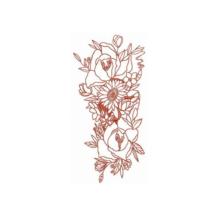 Exotic bouquet embroidery design - Embroidery Design