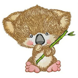 Koala with bamboo embroidery design - Embroidery Design