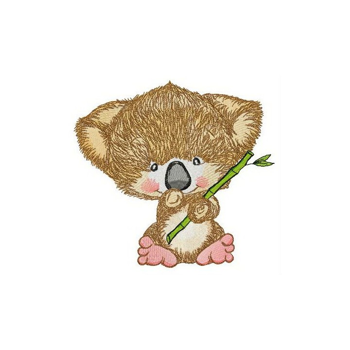 Koala with bamboo embroidery design - Embroidery Design