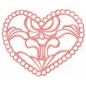 Preview of a heart decoration element embroidery design featuring intricate stitching patterns for embellishing various proj…