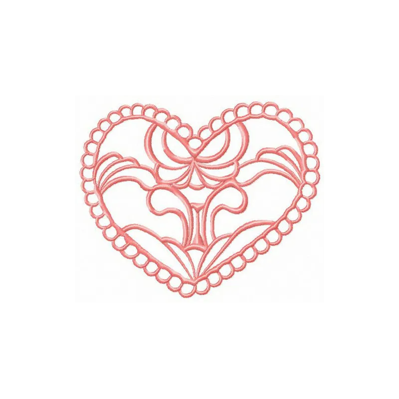 Preview of a heart decoration element embroidery design featuring intricate stitching patterns for embellishing various proj…