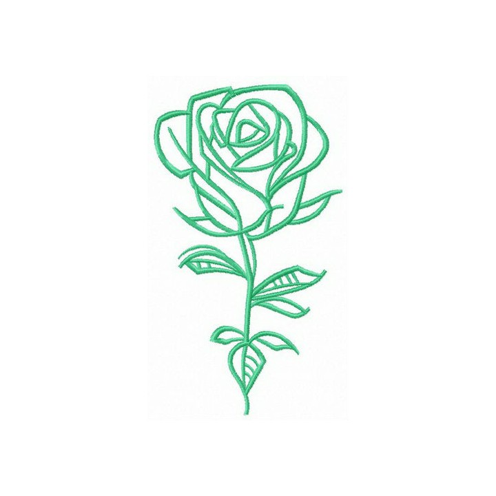 Fresh rose flower embroidery design - Embroidery Design