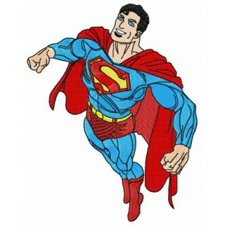 Superman flying to rescue embroidery design - Embroidery Design
