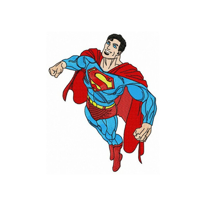 Superman flying to rescue embroidery design - Embroidery Design