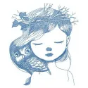 Hiding owl embroidery design featuring a whimsical owl motif, perfect for girls' and women's apparel.