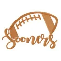 Oklahoma Sooners fan logo embroidery design showcasing intricate stitching patterns for college sports enthusiasts.