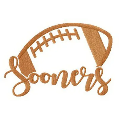 Oklahoma Sooners fan logo embroidery design showcasing intricate stitching patterns for college sports enthusiasts.