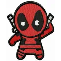 Chibi Deadpool embroidery design showcasing a playful character suitable for various stitching projects.