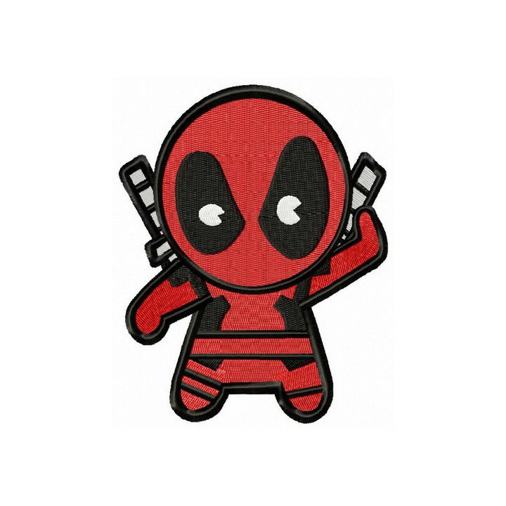Chibi Deadpool embroidery design - Embroidery Design