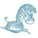 Adorable baby zebra embroidery design showcasing playful stitched motifs for baby garments and accessories.