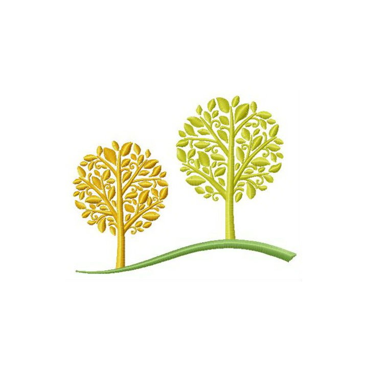 Two autumn trees embroidery design - Embroidery Design