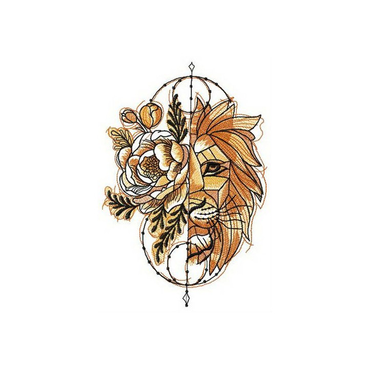 Fantastic lion embroidery design - Embroidery Design