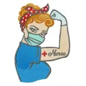 Nurse embroidery design featuring a heart and stethoscope, ideal for stitching on t-shirts and tote bags.