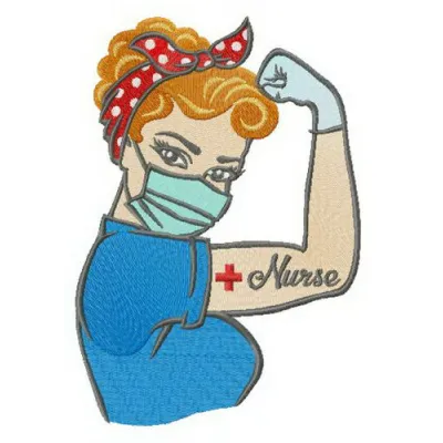 Nurse embroidery design featuring a heart and stethoscope, ideal for stitching on t-shirts and tote bags.