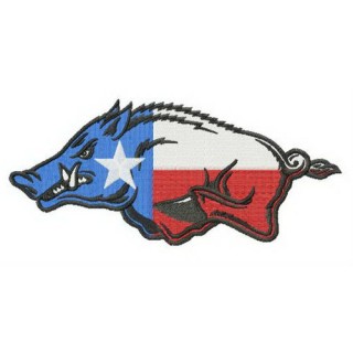 Big Red USA flag colors embroidery design - Embroidery Design