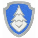Embroidery design of Everest logo from Paw Patrol, ideal for stitching on t-shirts and hoodies.