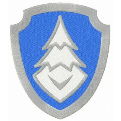Embroidery design of Everest logo from Paw Patrol, ideal for stitching on t-shirts and hoodies.