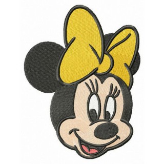 Minnie with yellow bow embroidery design - Embroidery Design