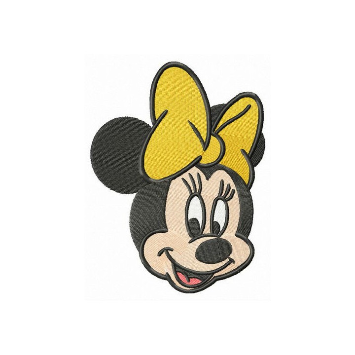 Minnie with yellow bow embroidery design - Embroidery Design