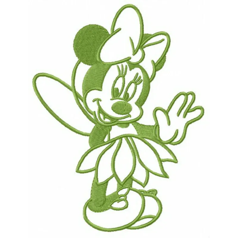 Minnie Mouse in a whimsical fairy costume embroidery design, perfect for enchanting sewing projects.