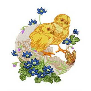 Chicks hatched embroidery design - Embroidery Design