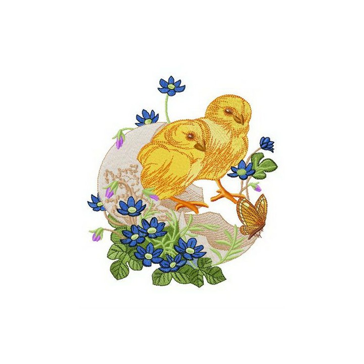 Chicks hatched embroidery design - Embroidery Design