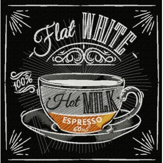 Flat white embroidery design - Embroidery Design