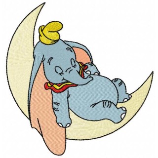 Sleeping Dumbo embroidery design - Embroidery Design