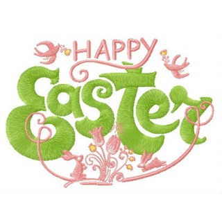 Happy Easter composition embroidery design - Embroidery Design